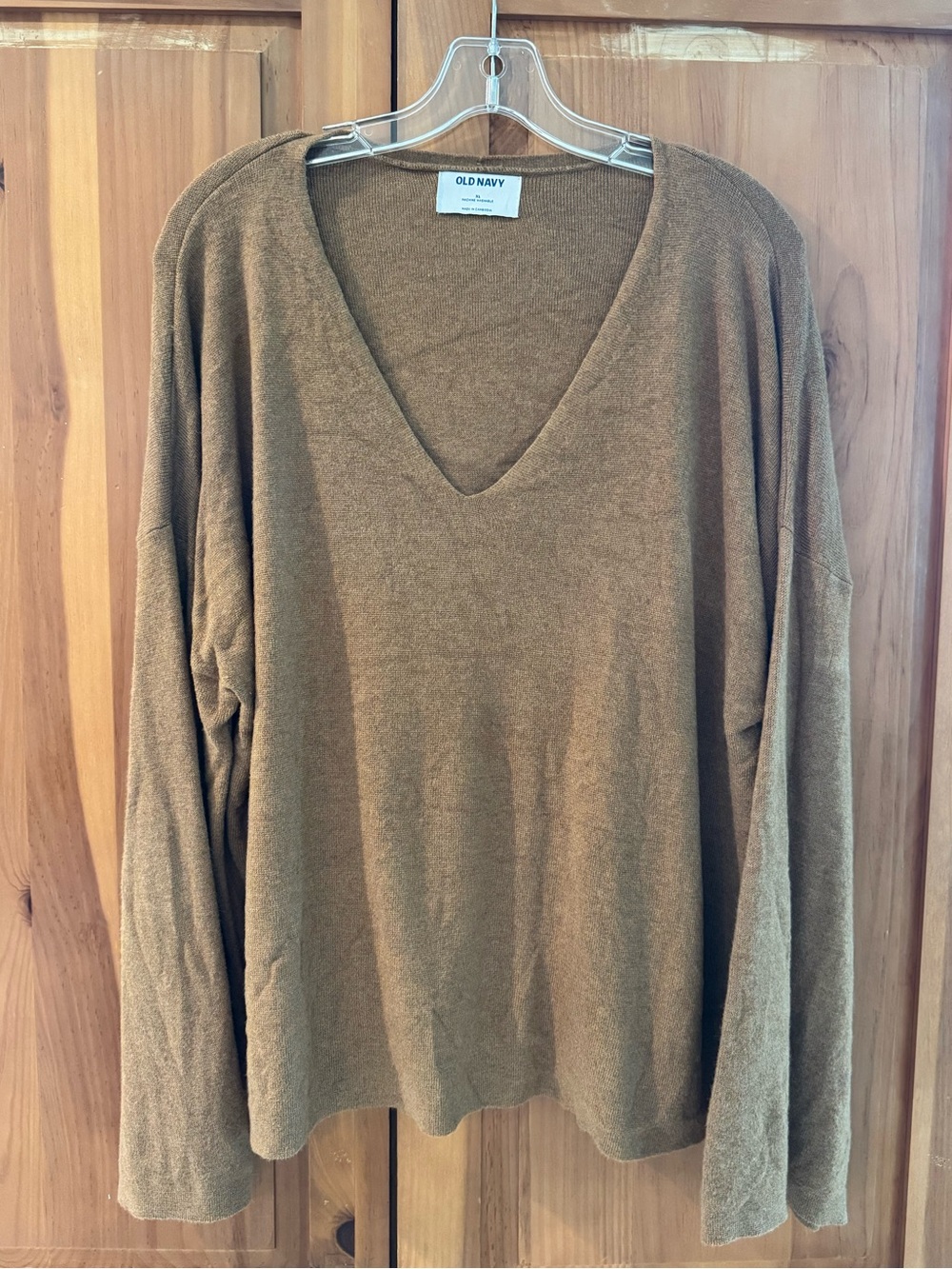 Old Navy V-Neck Sweater in Warm Brown
